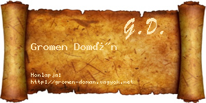 Gromen Domán névjegykártya